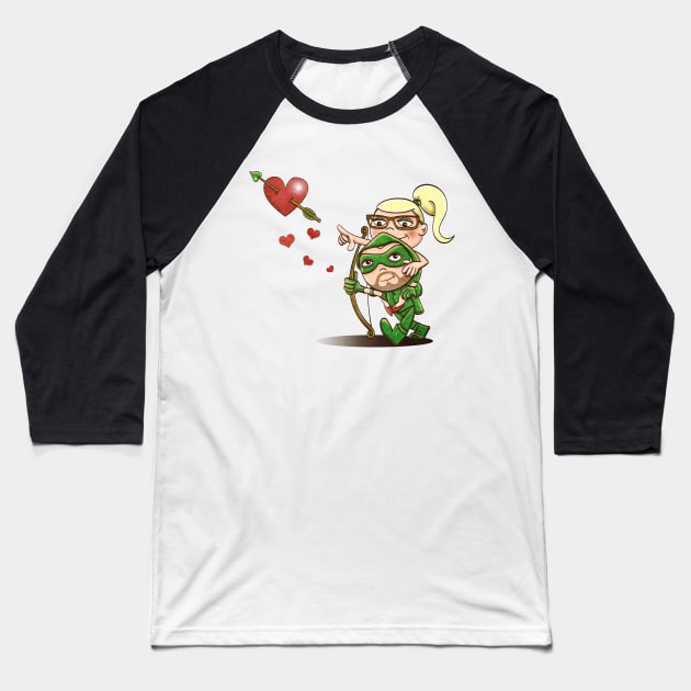 Shot Through The Heart: Olicity Baseball T-Shirt by DoodleHeadDee